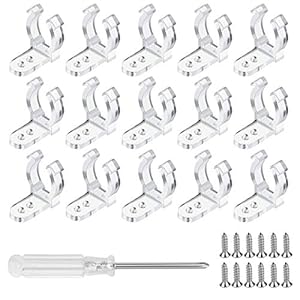 LOPOTIN 100 Stück Befestigungsclips Lichtschlauch LED Strips Clips mit 200 Schrauben 1 Kreuzschlitzschraubendreher Halterung Lichterschlauch Transparenten Lichtclips Befestigung