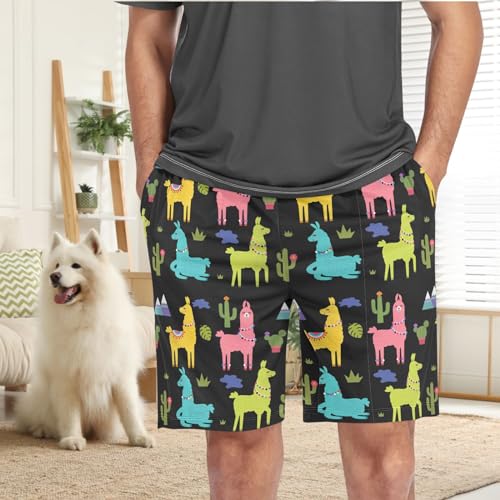 visesunny Men's Pajama Shorts Summer floral pattern Soft Comfy Sleep Pants Lounge Bottoms Wear with Pockets S-XXL2