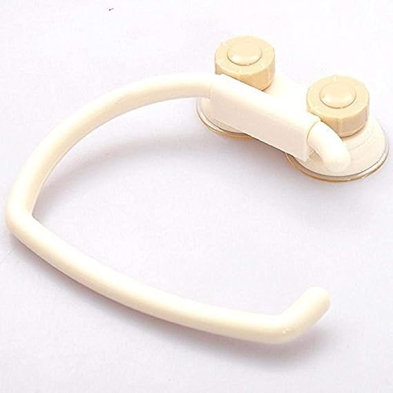 Wrixty Self Adhesive Kitchen/Bathroom Plastic Napkin Toilet Paper Holder No Drill, Washable, Reusable, Towel Ring Open Half, Towel Hanger Rack