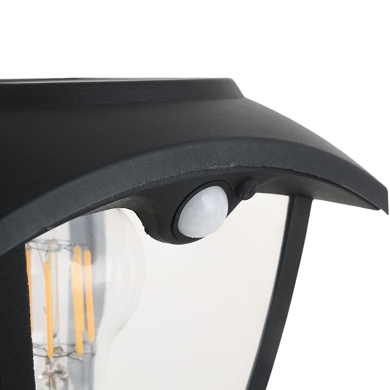 ideoon 2er-Set Solar-LED-Gartenlaterne mit PIR Bewegungssensor 90° & 6m Reichweite, IP44 Wasserfest, E27 Filament Lampe, 3 Modi, 111,5 cm, Aussenleuchte