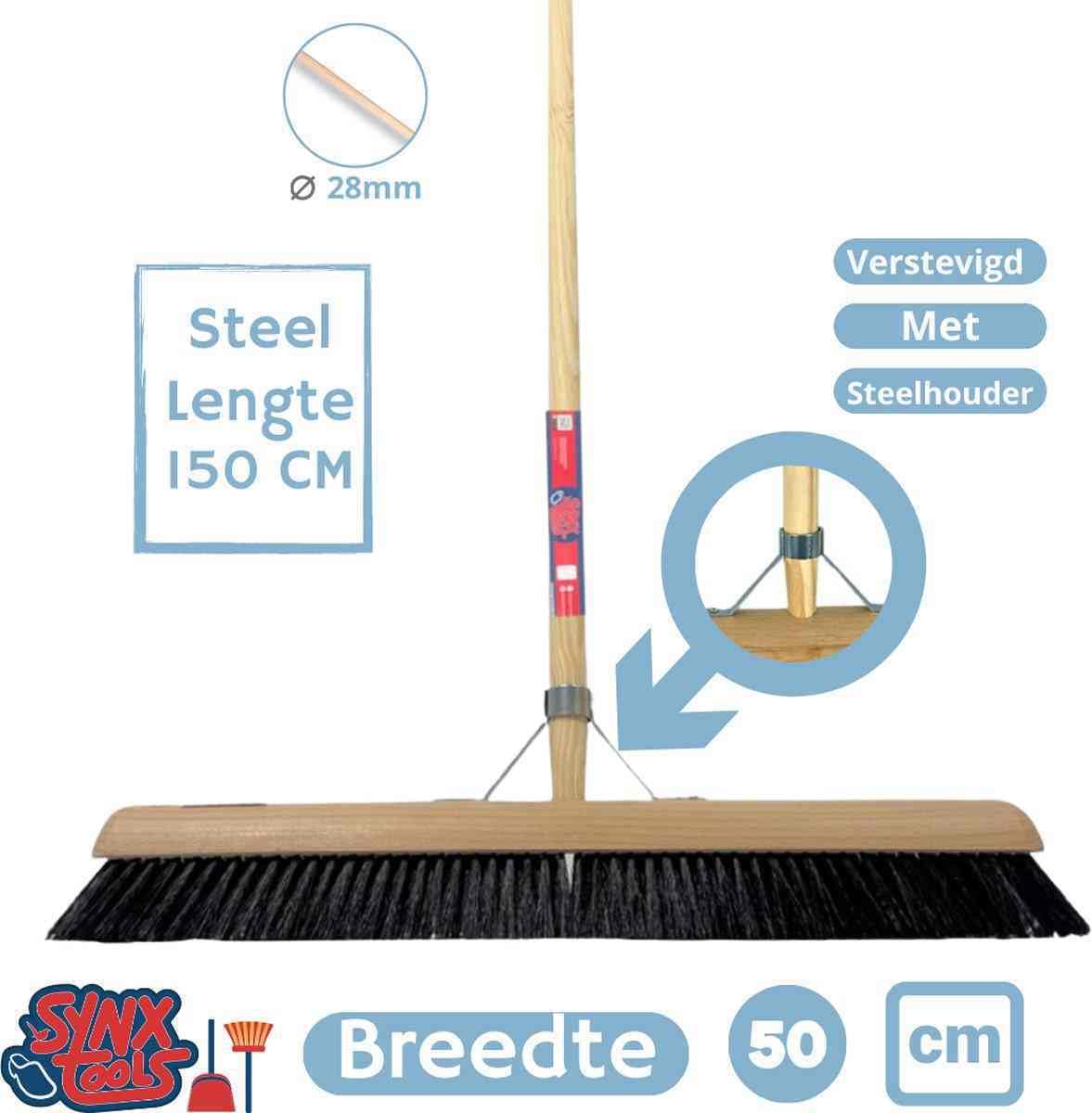 Escoba de Habitación 50cm Crin de Caballo - Escoba Suave - con Mango 150cm