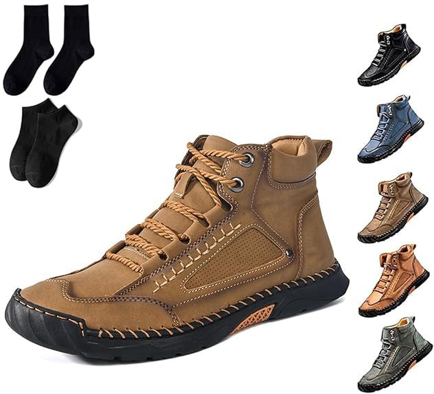 Sawbehind Mens Boots, Men's Comfortable Handmade Leather Boots, Saw Behind Mens Shoes Boots Waterproof, Arch Support