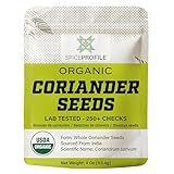Spice Profile USDA Organic Coriander Seeds, Lab Tested for Heavy Metals, Resealable 4oz Pouch, Dhaniya, Semillas de Cilantro
