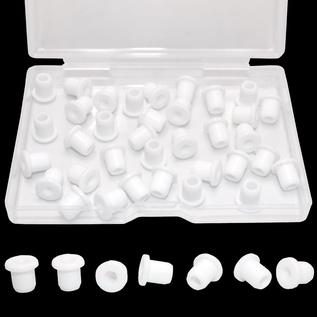 EASYEAH 3/16 Inch ID, 1/4 Inch Drill Hole, Silicone Rubber Grommets for Wiring, Automotive Firewall Small Top Hat Hole Grommets for 3/16 Inch OD Vinyl