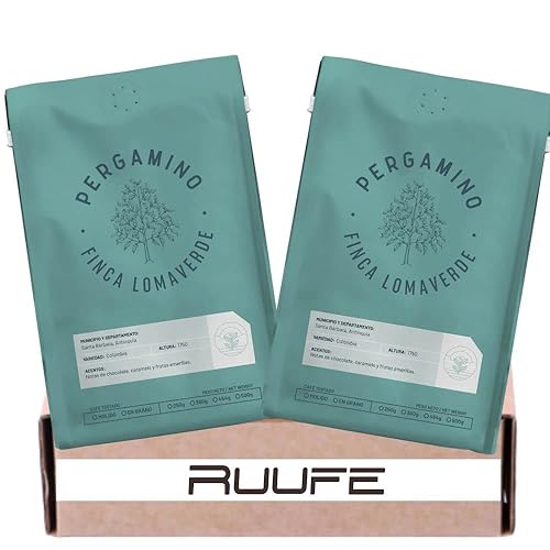 Café pergamino en grano entero (paquete de 2) 12.6 oz 12.70 oz Dulce y suave Pergamino Colombiano Café en grano Pergamino Pergamino lomaverde en
