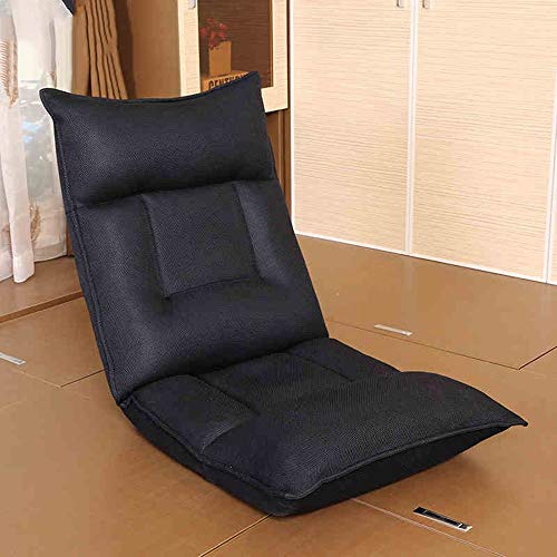 WZF Black Adjustable Floor Stool Single Sofa Bed Soft Sofa Bed Non-Deformed Crossbar