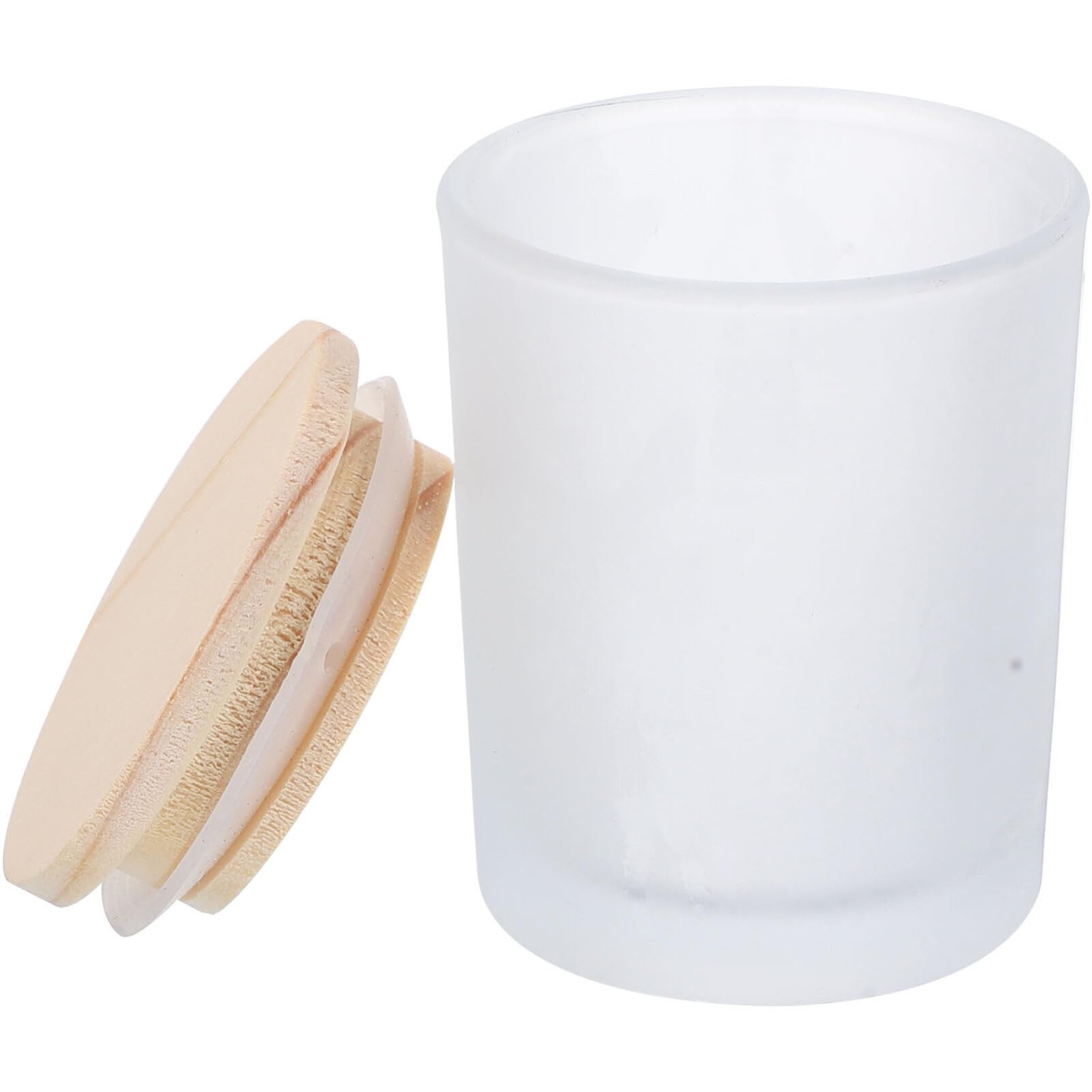 HOMSFOU Candles Frosted Glass Candle Jars with Lids Empty Candle Tins Votive Candle Cups Scented Candle Containers for Making Candles White Candle Holder