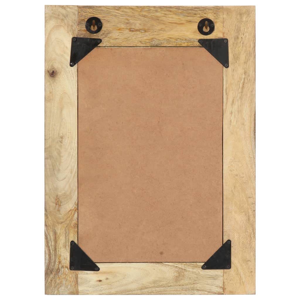Espejo vintage pintado a mano de madera maciza de mango de 40 x 55 cm para pasillo y baño, artesanía única y estilo retro