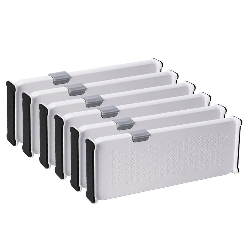 Vjsujehgy Extendable Drawer Dividers(6 Pcs), Freely Combinable Partitions for Bookshelves, Wardrobes, and Kitchens
