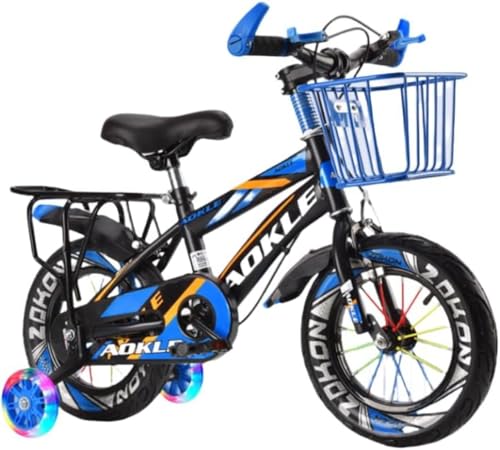 WGM 子供自転車の男の子と女の子のベビーカー自転車12/14/16/18/20インチ 頑丈で耐摩耗性、快適なサドル、滑り止めタイヤ、簡単な取り付け、ホリデーギフトに最適 子供のための 小学生 ジュニア自転車 可愛い お誕生日プレゼント (14インチ,ブル