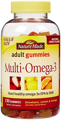 Nature Made Adult Gummies Multi + Omega-3 Strawberry, Lemon & Orange Flavors - 150 CT