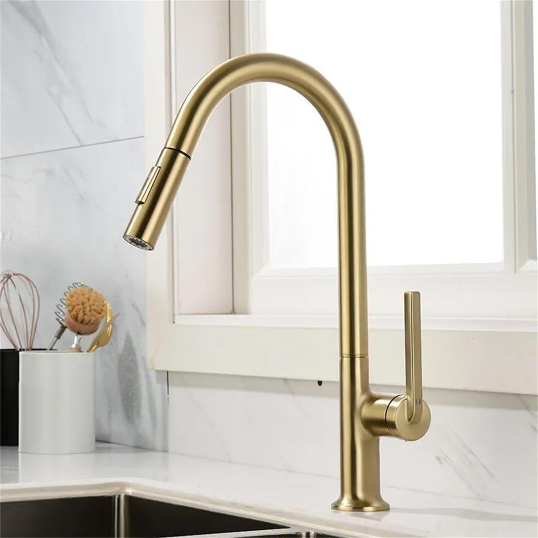 ZQFHSX Kiten Faucets Crane Pull Out Water Tap Sink Mixer Rotate d Faucet White Rome LWX