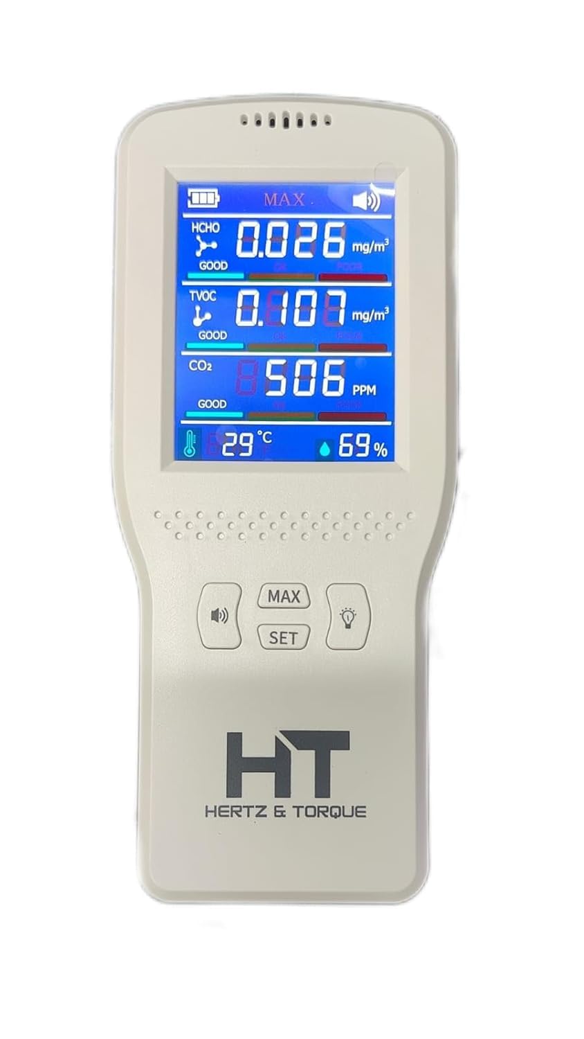 Formaldehyde (HCHO) Portable Air Quality Pollution Detector Meter | Digital Sensor for Home, Office, Car, Industrial Use | TVOC, HCHO, CO2 Checker with Temperature,Humidity & AQI Tester-image-16