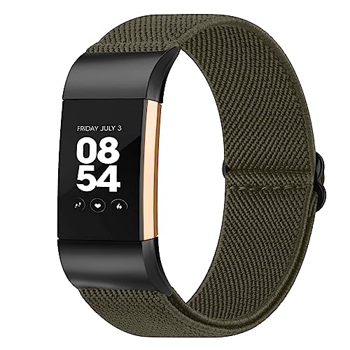 Oumida für Fitbit Charge 2 Armband für Damen Herren, Verstellbares Dehnbares Nylon Ersatz Armbänder NUR kompatibel mit Fitbit Charge 2 (Armeegrün) Oumida für Fitbit Charge 2 Armband für Damen Herren, Verstellbares Dehnbares Nylon Ersatz Armbänder NUR kompatibel mit Fitbit Charge 2 (Armeegrün)