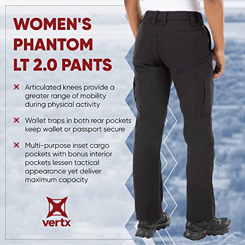 Vertx Womens Tactical Pants Cargo Utility with Pockets, Lightweight Casual Outdoor Work-Wear, Straight Leg, Phantom Lt 2.0, Smoke Grey, 0 344