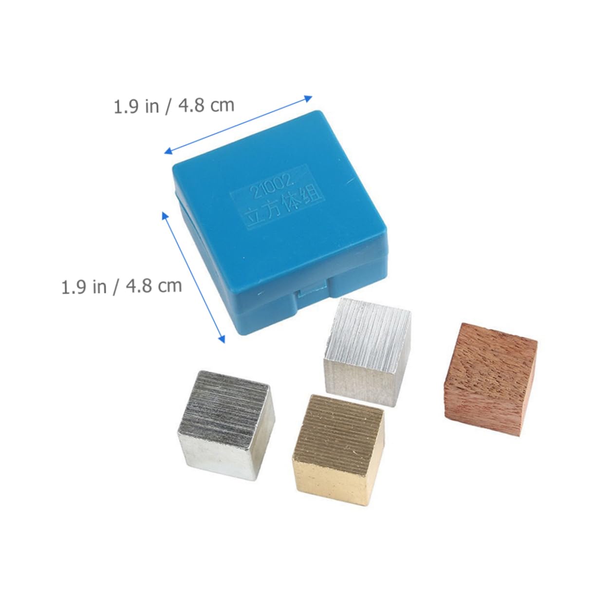 BESPORTBLE 5 Set Blocchi Cubici per Esperimenti in Rame Ferro Alluminio e Legno per Insegnamento Scolastico Strumento Didattico per Cognizione e Creatività