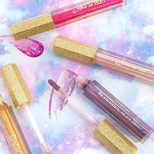 Sistar Star Is Born Holographic Lip Gloss Light Reflective Pearls Ultra Sparkle Non-Sticky Shine 1.5 Ml / 0.05 Fl. Oz. (Spaceship) #TOP2