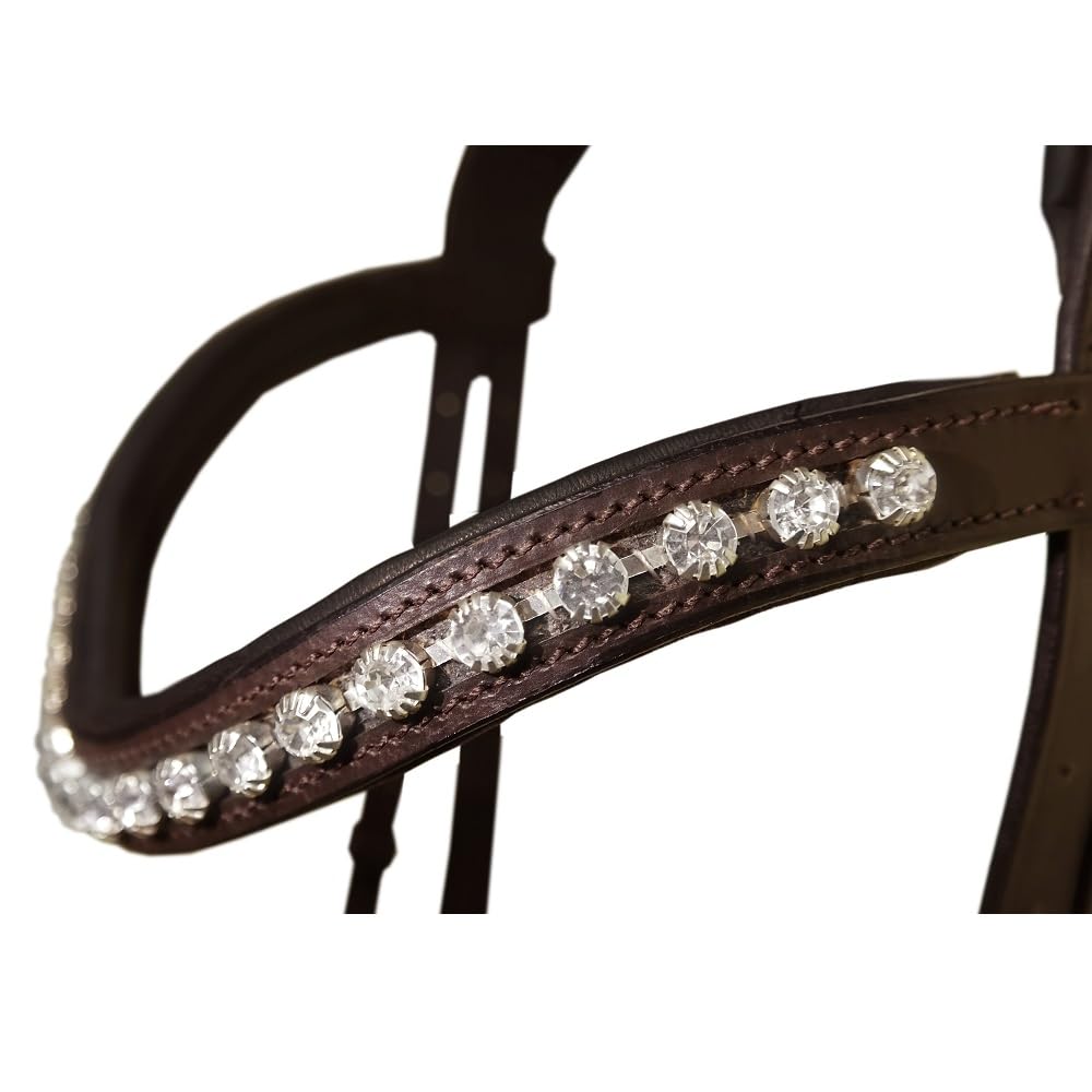 Brama West Bridon en cuir Bari avec strass Taille Cob