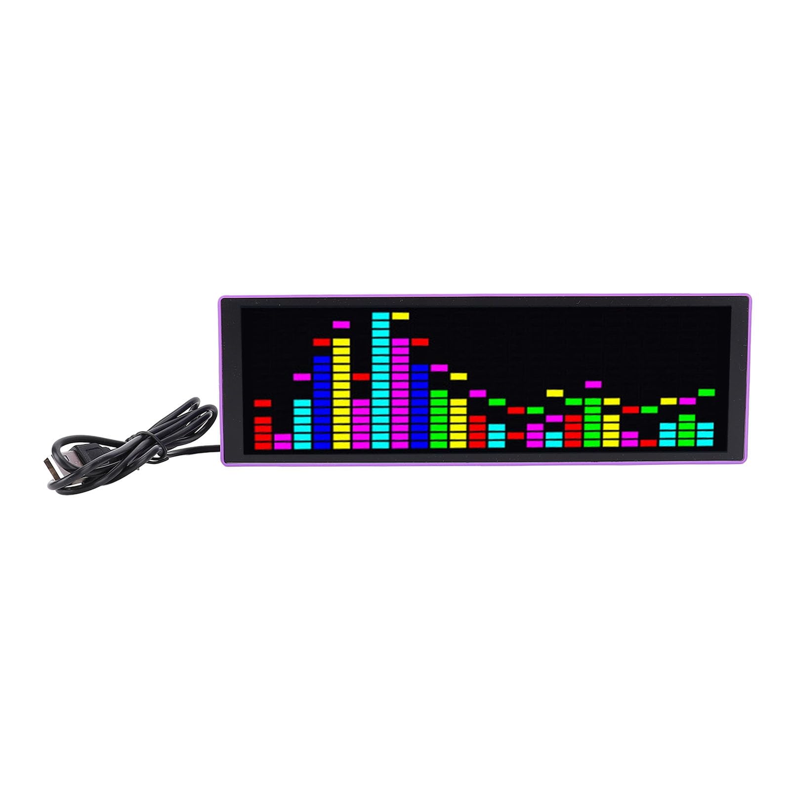 Jelquix Music Spectrum Display, 16x24RGB Spectrum 12 Dynamic 7 Color Effects, Rhythm LED Pickup Ambient Light Electronic Clock with Voice Activated Display