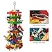 RUBY.Q 3 Pack Large Parrot Toy, 20in Bird Parrot Toy, Multicolor Natural Wooden Bird Chewing Toys for Large Macaws, African Grey and a Variety of Amazon Parrots