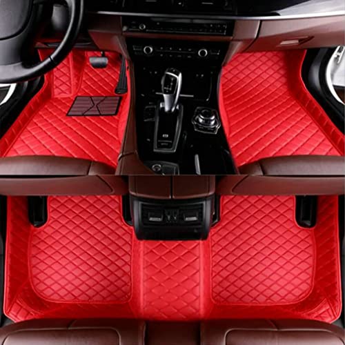 LIODOR Customize Car Floor Mats for Jeep Cherokee Compass Wrangler Grand Cherokee Renegade Gladiator Liberty Leather Lining Pads (red)