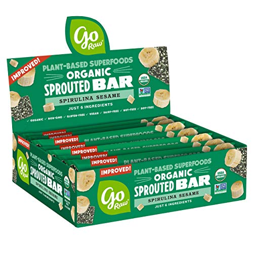 Go Raw Seed Bars, Spirulina Sesame | Keto | Gluten Free Snacks | Vegan | Organic | Paleo | Superfood (10 Bars)