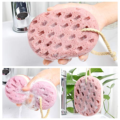 Kecuco 3 Pcs Bath Sponge For Women, Men, Adults, Kids. Sponge Loofah Body Scrubber Shower Sponge For Body Wash Bathroom, Body Sponge Bathing Accessories(Small Sizes) #TOP5
