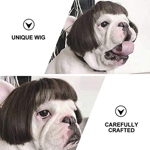 ULTECHNOVO Peruca Marrom Traje Do Gato Do Cão Acessórios Para O Cabelo Syethetic Traje Animal de Est