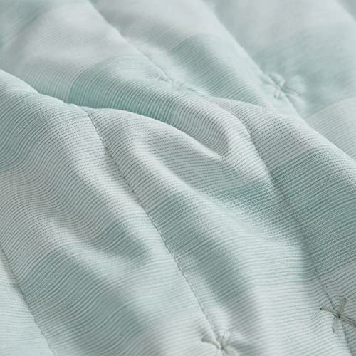 Sweet Home Collection Quilt Sets Prewashed Checkered Plaid Embroidered Vintage Soft And Luxurious Bedding With Pillow Shams, Teal, Queen #TOP4