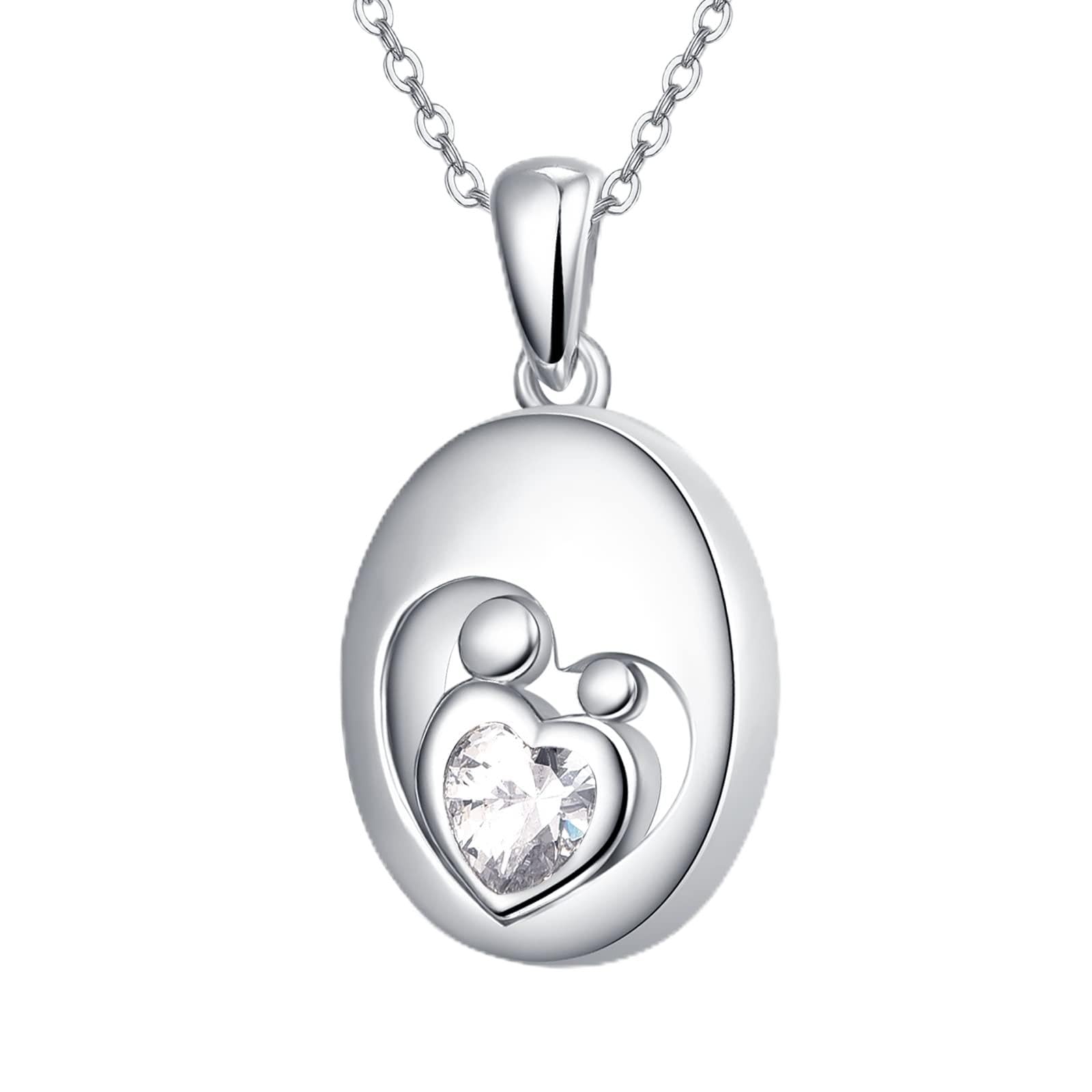KINGWHYTE Urnenkette für Asche 925 Sterling Silber Asche Andenken Gedenkstätte Halskette Einäscherung Schmuck für Damen Herren mit Trichter Füllung Kit