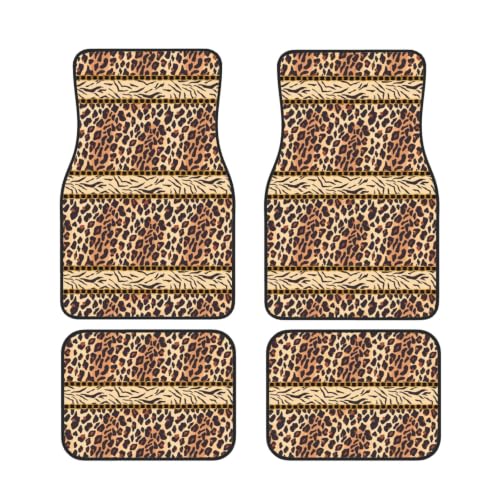 Alfombrillas de coche en neopreno estampado leopardo con acabado resistente y base de alta sujeción