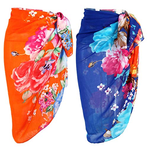 Ayliss Womens Swimwear Chiffon Printed Cover up Beach Sarong Pareo Bikini Swimsuit Wrap