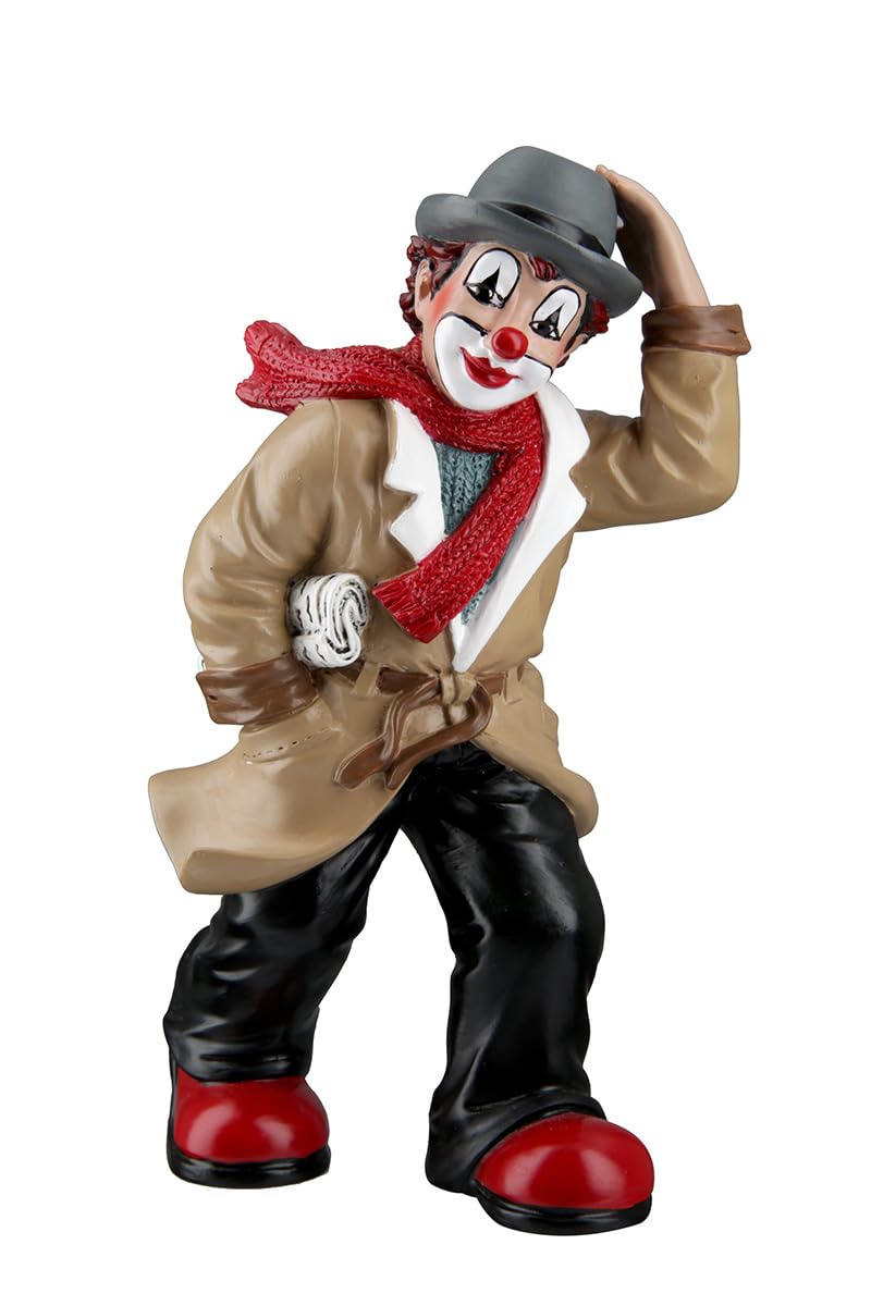 GILDE Clown Stormy Times Made of Resin - Decorative Figure Collectible Figure - 15 cm High, Multicoloured