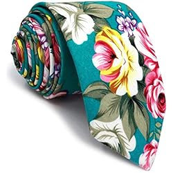 Cortinas Celestes S&W SHLAX&WING Cotton Seide Krawatte Herren Dünne Krawatte Printed Floral 05