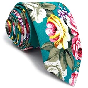 S&W SHLAX&WING Baumwolle Krawatten für Männer Dünne Floral bedruckt