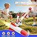 Rocket Launcher, Adjustable Dueling Launch Stand with 6 Foam Light Up Rockets, Fun Backyard & Outdoor Foot Stomp Toys Gifts for Birthday, Air Powered High Flying Toy Blaster Set Up to 115 Feet