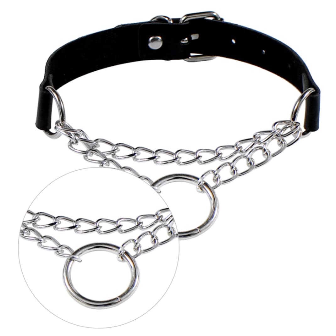 Collier Ras du Cou Punk en PU, Collier Gothique avec Joint torique, chaîne en Cerceau pour Femmes, Collier Noir, robinets ménagers