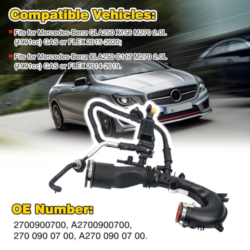 2700900700 Crankcase Breather Intake Line Assembly Fits for Mercedes-Benz M270 GLA250 X156 CLA250 C117 2.0L L4 2014-2020 Replace A2700900700 by Yitrust - Used condition - Image 2