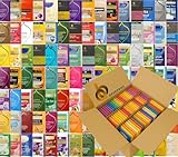 Mixed Tea Bags Gift Set – 50 Individually Wrapped Sachets | Black Green Herbal Fruit Tea Assortment | Variety from Trusted British & International Tea Brands | Recyclable Compartment Box | UK Packed