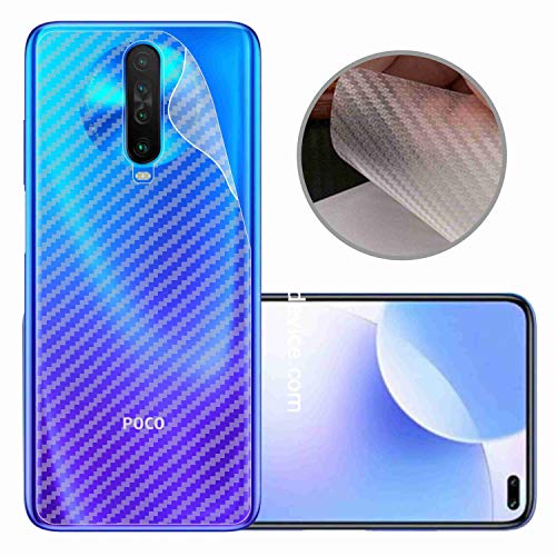 Image of Compatible with Redmi Pocophone X2 Back Screen Protective Film Carbon Fiber Skin Transparent Screen Guard Sticker