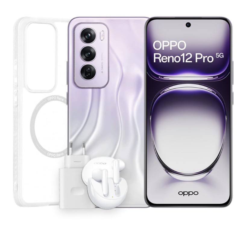 OPPO Reno12 Pro 5G + Pack de Lanzamiento - Smartphone Libre con IA, 24GB (12GB+12GB) +512GB, Pantalla 3D AMOLED 6.7', Cámara 50+8+50 MP, Android, Vídeo 4K, Batería 5000mAh,...