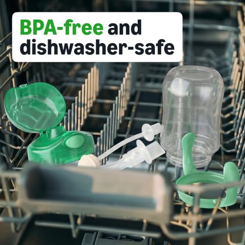 Image of Amazon Basics Spill Proof Dishwasher Safe Silicone Weighted Straw Sippy Cup with Removable Handles, BPA Free, 9 Ounces, Blue /Green, Pack of 2 (Previously Mama Bear)