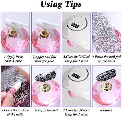 Duufin 200 Sheets Nail Art Foil Transfer Sticker Starry Sky Stars Laser Nail Foil Sticker for Nail Art Decoration DIY and Salon, Mixed Style