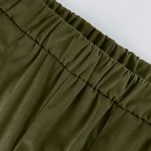 Womens Golf Pants Corduroy High Waisted Fall Pants Pull On Lounge Pant Straight Leg Work Tapered Pant with Pockets3