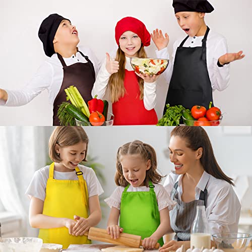 26 Pieces Kids Apron Set Boys Girls Aprons With Pockets Kids Kitchen Bib Aprons For Cooking Baking Painting, Xl For 7-13 Age(Multi Color) #TOP4