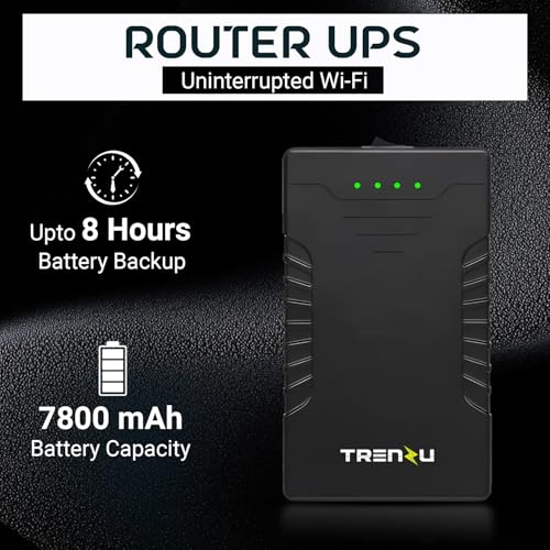 Image of Trenzu 12V Router UPS for Jio Fiber, Airtel Xstream, CCTV, Broadband | WiFi UPS Power Backup Upto 8hrs | 2A /2.5A /3A | 7800mah EV Grade A+ Battery | Mini WiFi UPS Inverter for Home | 1Yr Warranty