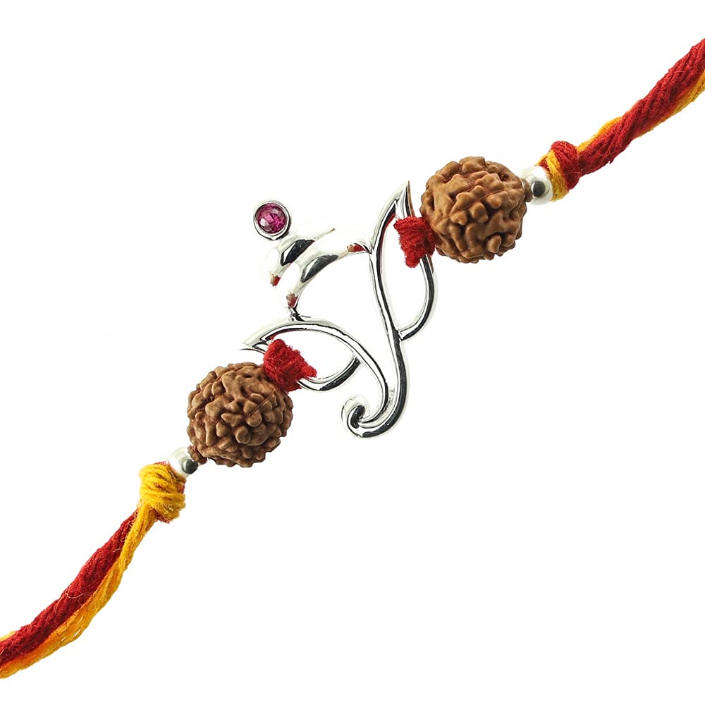 FOURSEVEN Jewellery 925 Sterling Silver Ganesha Pendant with Rudraksha Moli Bracelet for Men and Women (B098WVNQX5) Amazon Price History, Amazon Price Tracker