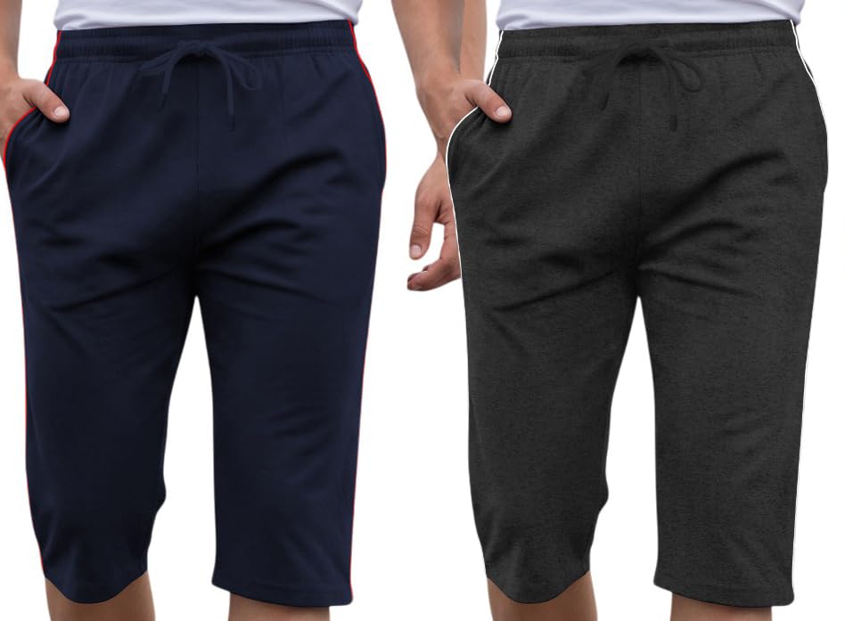 Image of FEEL TRACK Men's Regular Fit Three Fourth Capri (Pack of 2)