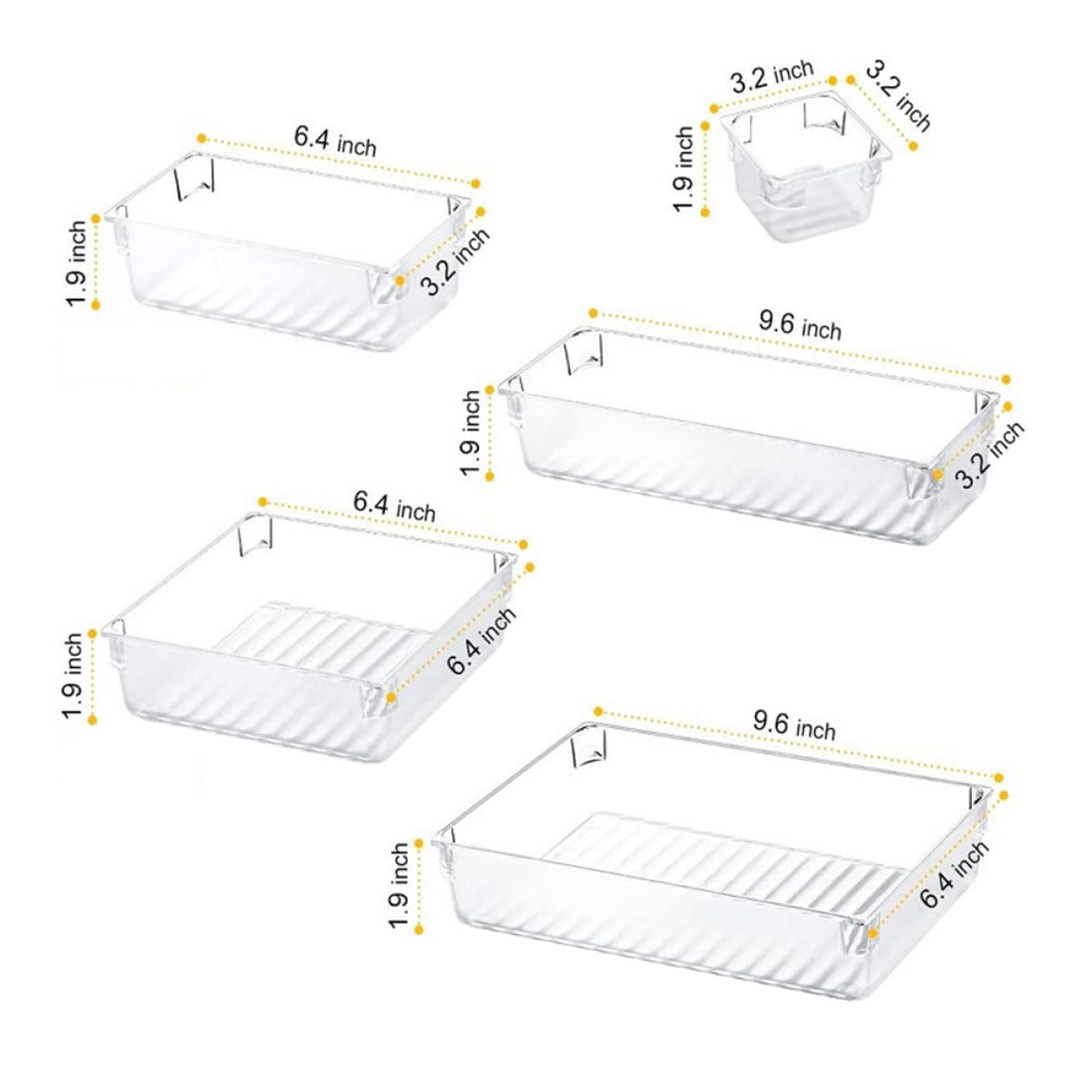 Organizzatore Cassetto Plastico Trasparente per Ufficio e Cucina Design Semplice