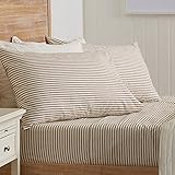 4-Piece Stripe Printed Ultra-Soft Microfiber Sheet Set. Wrinkle Free, Comfortable, All-Season Bed...